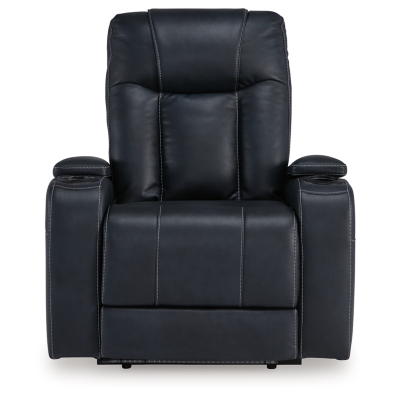 Bowery Hill Faux Leather Contemporary Sapphire Power Recliner