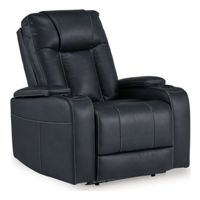 Bowery Hill Faux Leather Contemporary Sapphire Power Recliner