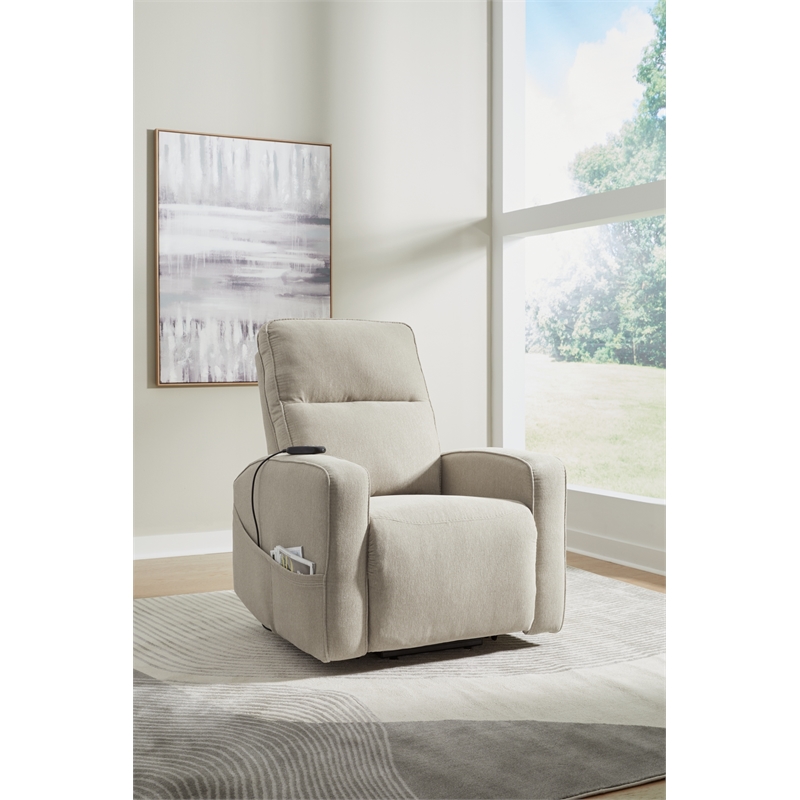 Bowery Hill Polyester Contemporary Smoke Power Lift Recliner