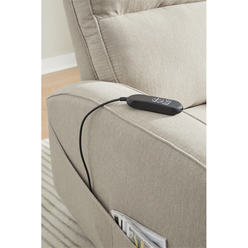 Bowery Hill Polyester Contemporary Smoke Power Lift Recliner