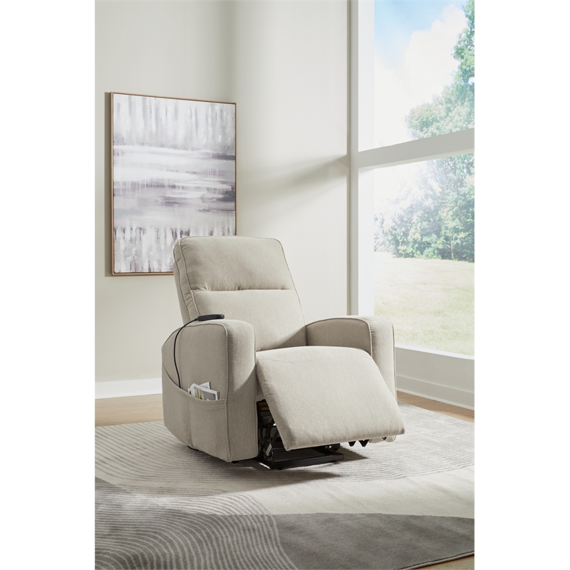 Bowery Hill Polyester Contemporary Smoke Power Lift Recliner