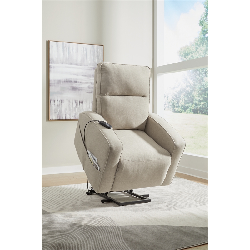 Bowery Hill Polyester Contemporary Smoke Power Lift Recliner