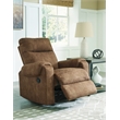 Bowery Hill Faux Leather Contemporary Pull-tab Reclining Motion Brown Recliner
