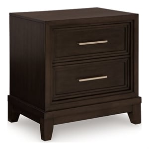 Bowery Hill Contemporary Hardwood Solids Brown Finish Nightstand