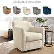 Bowery Hill Coastal Polyester Beige Finish Swivel Accent Chair