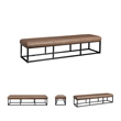 Bowery Hill Leather Light Brown Accent Bench Rectangular 71