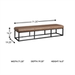 Bowery Hill Leather Light Brown Accent Bench Rectangular 71