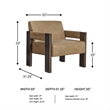Bowery Hill Faux Leather Contemporary Light Brown Accent Chair
