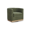 Bowery Hill Contemporary Polyester Green Swivel Chair with Attached Cushions