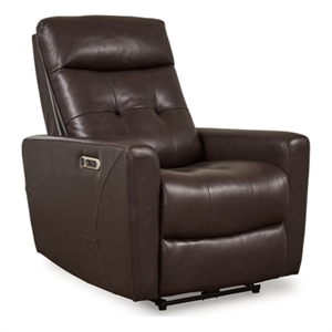 bowery hill leather contemporary chocolate finish power recliner