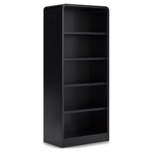 Bowery Hill Contemporary Hardwood Solids Black Finish 72&quot Bookcase