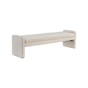 Bowery Hill Contemporary Polyester Beige Finish Accent Bench