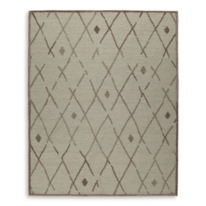 Bowery Hill Contemporary Hand-tufted Wool Beige & Brown Finish 8x10 Rug