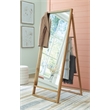 Bowery Hill Wood Contemporary Wood Light Brown Finish Floor Mirror