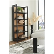 Bowery Hill Wood Contemporary Black & Natural Finish Bookcase