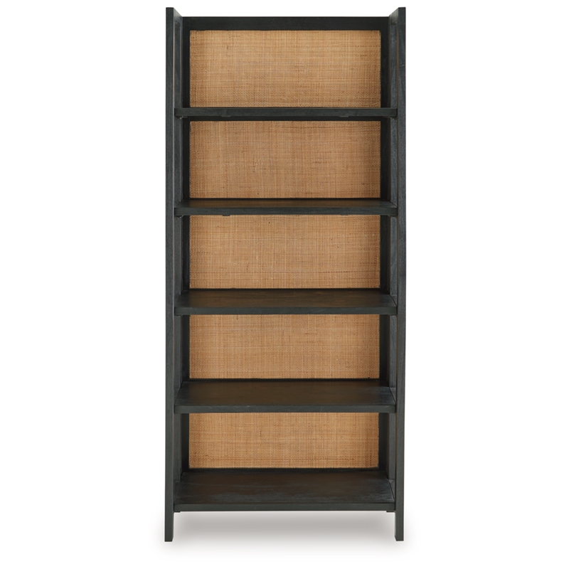 Bowery Hill Wood Contemporary Black & Natural Finish Bookcase