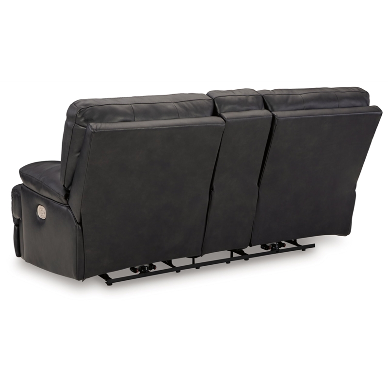 Bowery Hill Contemporary Mountainous Black Power Reclining Loveseat