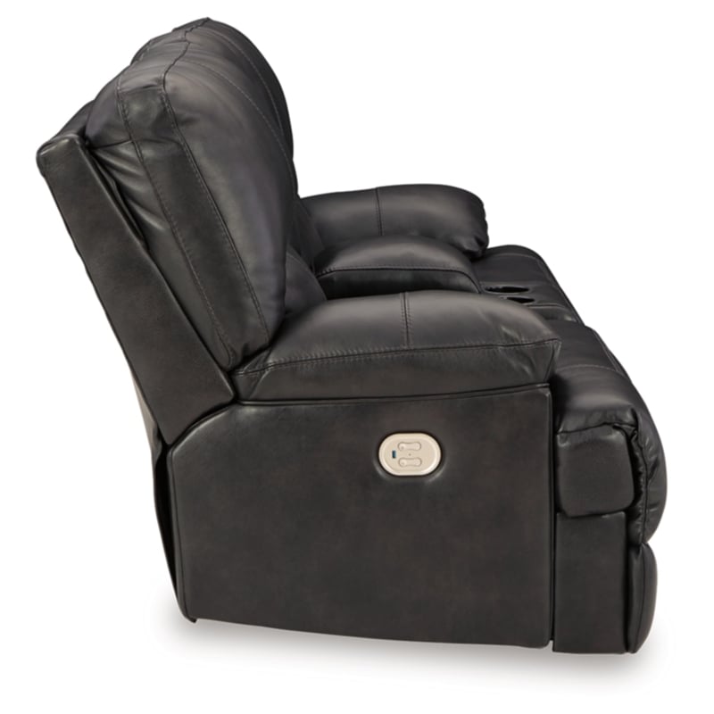 Bowery Hill Contemporary Mountainous Black Power Reclining Loveseat