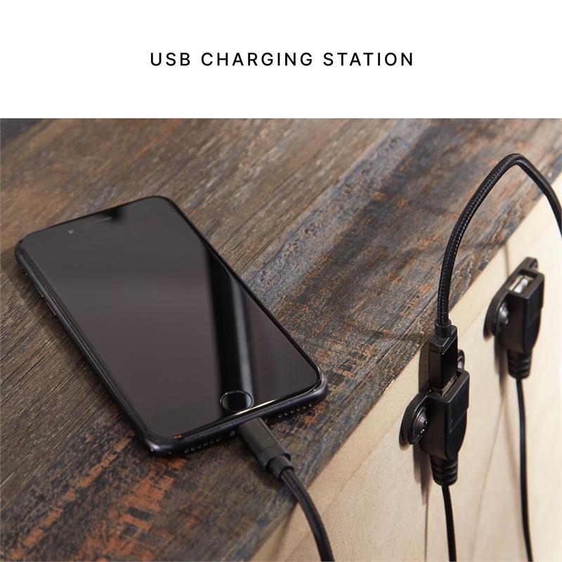 Bowery Hill Faux Leather Contemporary Black Finish Power Recliner