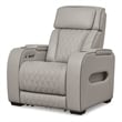 Bowery Hill Leather Gray Finish Power Recliner with One-touch Power Control
