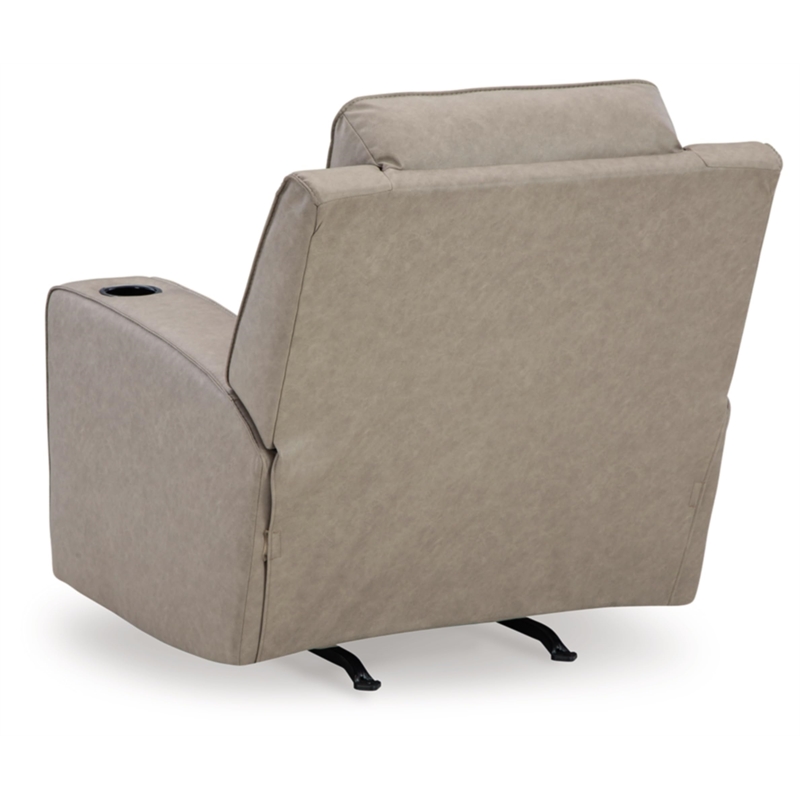 Bowery Hill Faux Leather Contemporary Pull-tab Reclining Motion Pebble Recliner