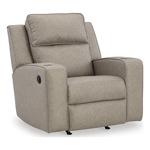bowery hill faux leather contemporary pull-tab reclining motion pebble recliner