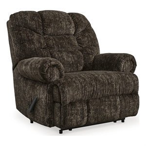 Bowery Hill Polyester Traditional One-pull Reclining Motion Chocolate Recliner