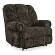 Bowery Hill Polyester Traditional One-pull Reclining Motion Chocolate Recliner