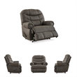Bowery Hill Faux Leather Traditional One-pull Reclining Motion Gunmetal Recliner