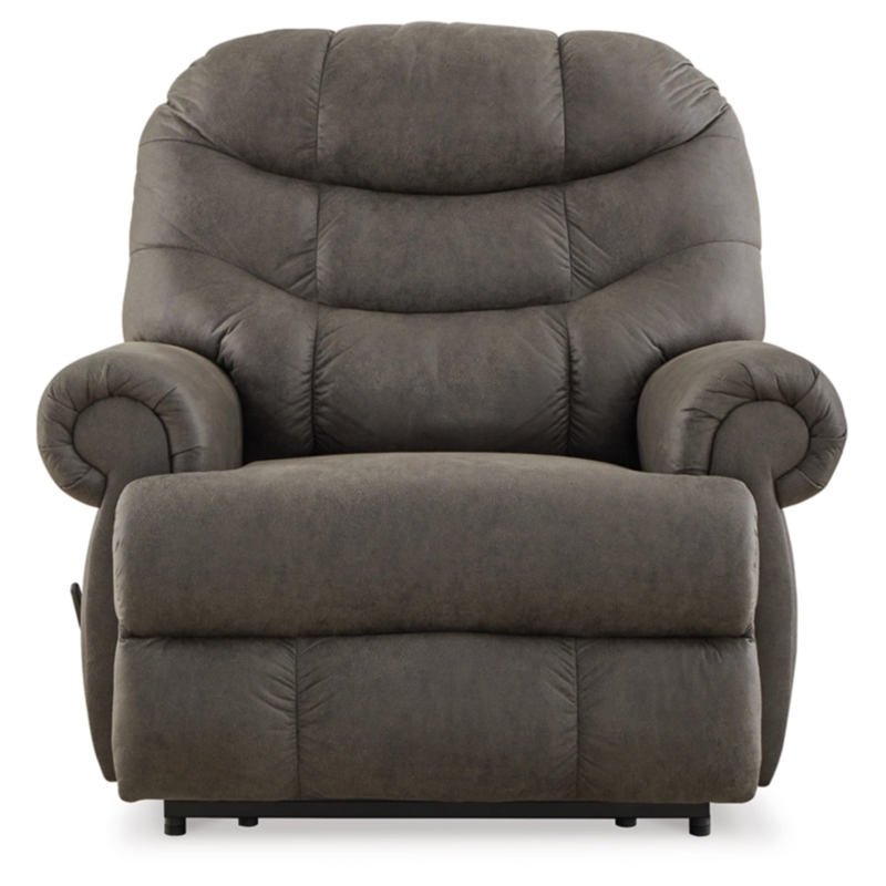Bowery Hill Faux Leather Traditional One-pull Reclining Motion Gunmetal Recliner