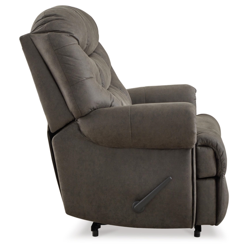 Bowery Hill Faux Leather Traditional One-pull Reclining Motion Gunmetal Recliner