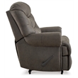 Bowery Hill Faux Leather Traditional One-pull Reclining Motion Gunmetal Recliner