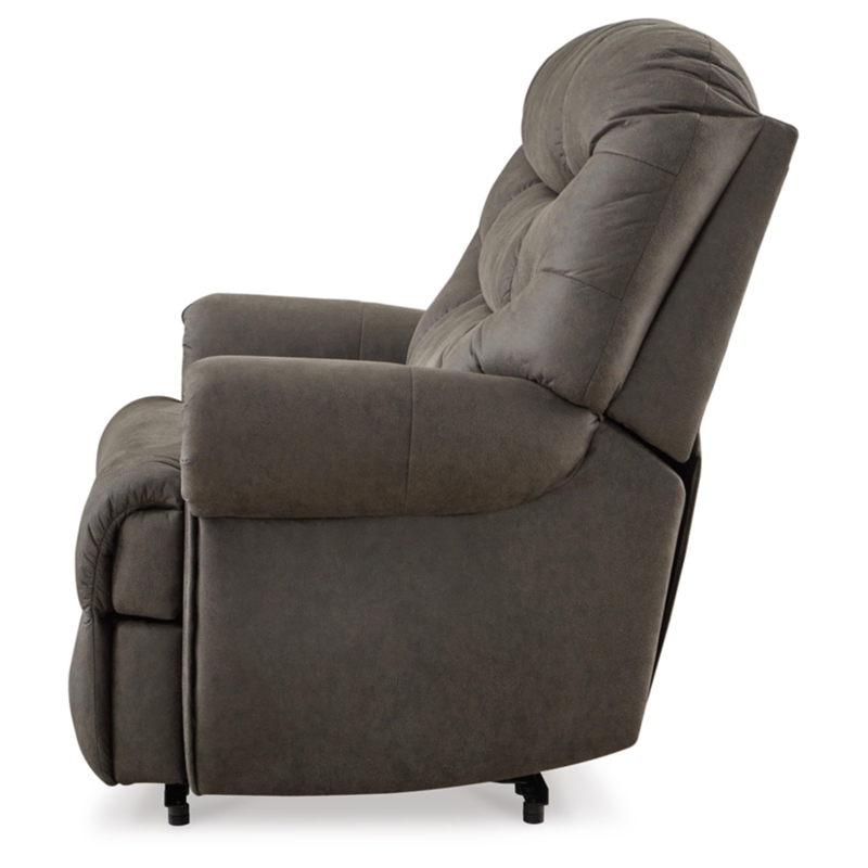 Bowery Hill Faux Leather Traditional One-pull Reclining Motion Gunmetal Recliner