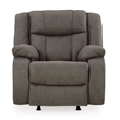 Bowery Hill Faux Leather Pull-tab Reclining Motion Gunmetal Recliner