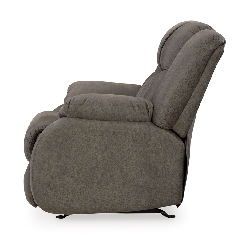 Bowery Hill Faux Leather Pull-tab Reclining Motion Gunmetal Recliner