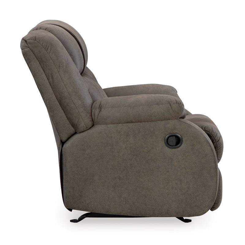 Bowery Hill Faux Leather Pull-tab Reclining Motion Gunmetal Recliner