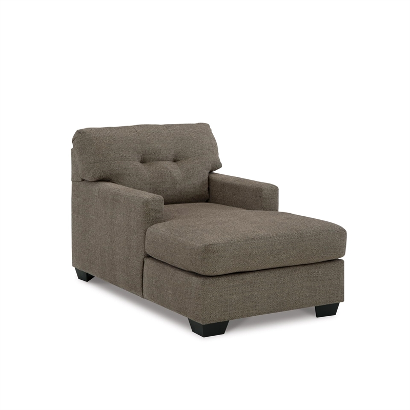 Bowery Hill Contemporary Corner-blocked frame Chocolate Chaise