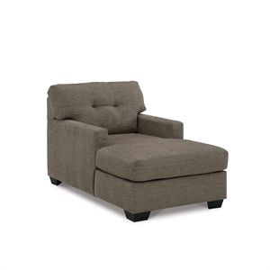 Bowery Hill Contemporary Corner-blocked frame Chocolate Chaise