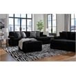 Bowery Hill Contemporary Corner-blocked frame Onyx Oversized Chaise