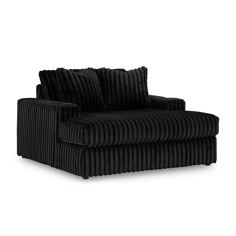 Bowery Hill Contemporary Corner-blocked frame Onyx Oversized Chaise