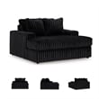 Bowery Hill Contemporary Corner-blocked frame Onyx Oversized Chaise