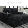 Bowery Hill Contemporary Corner-blocked frame Onyx Oversized Chaise