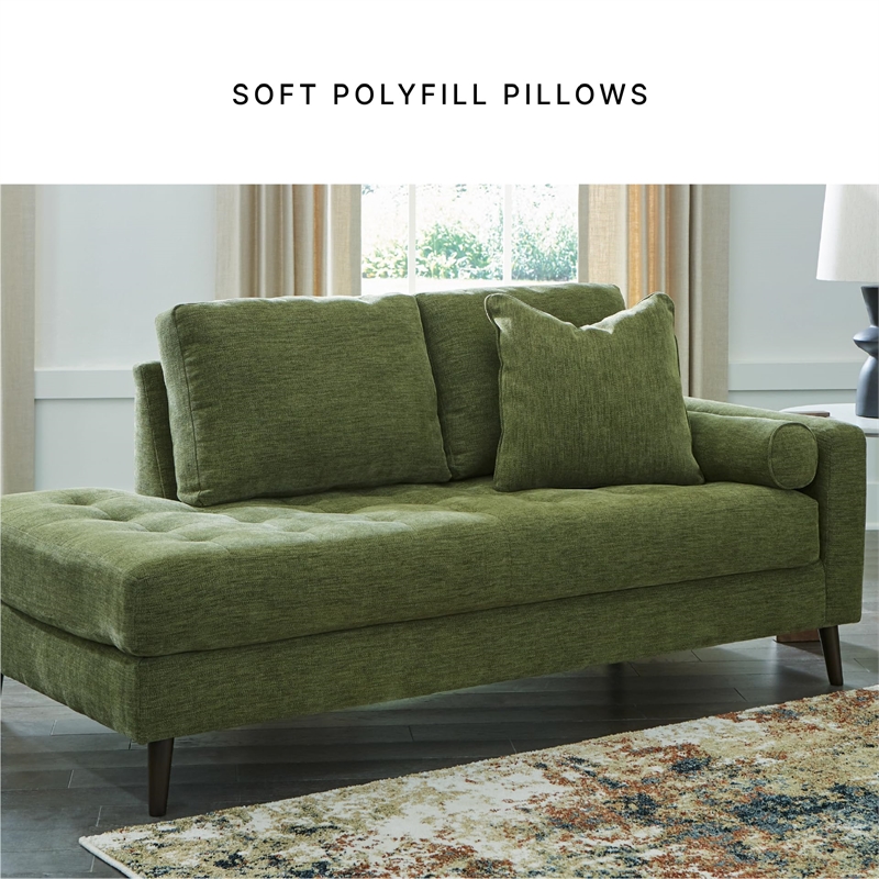 Bowery Hill Corner-blocked frame Green Right-Arm Facing Corner Chaise