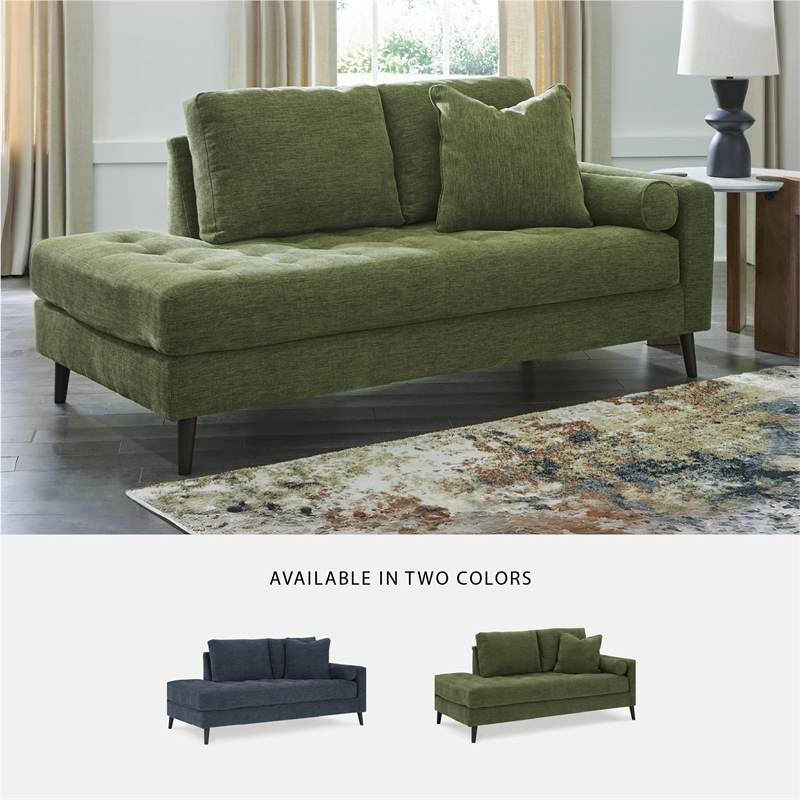 Bowery Hill Corner-blocked frame Green Right-Arm Facing Corner Chaise