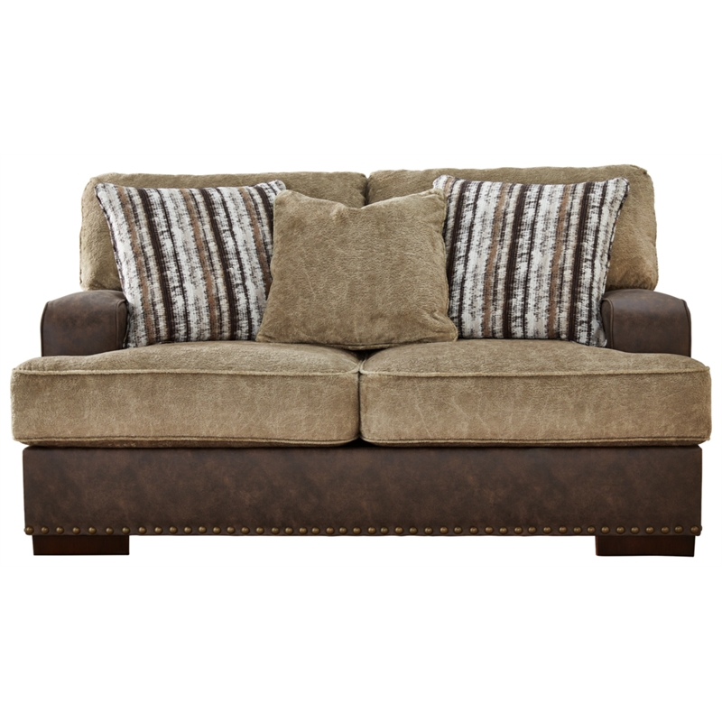 Bowery Hill Contemporary Corner-blocked frame Chocolate Loveseat