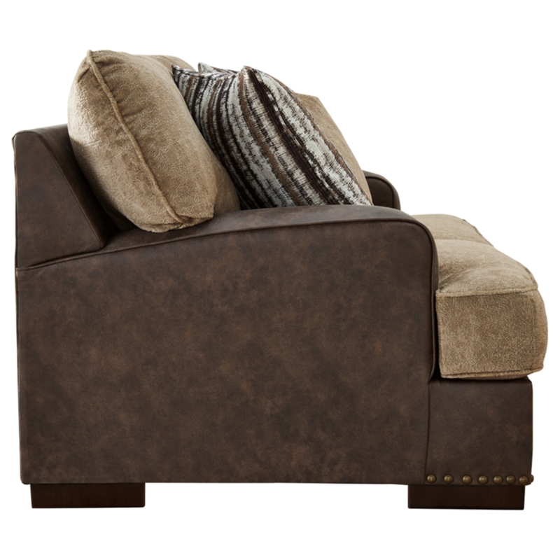 Bowery Hill Contemporary Corner-blocked frame Chocolate Loveseat
