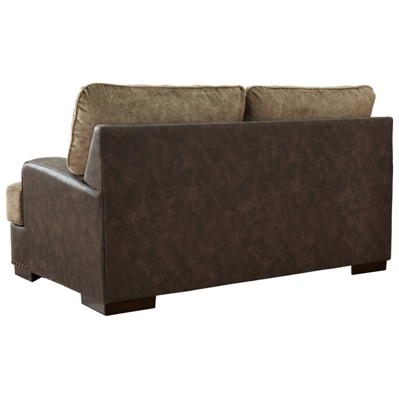 Bowery Hill Contemporary Corner-blocked frame Chocolate Loveseat