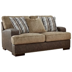 Bowery Hill Contemporary Corner-blocked frame Chocolate Loveseat