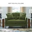 Bowery Hill Polyester Mid-Century Corner-blocked frame Green Loveseat