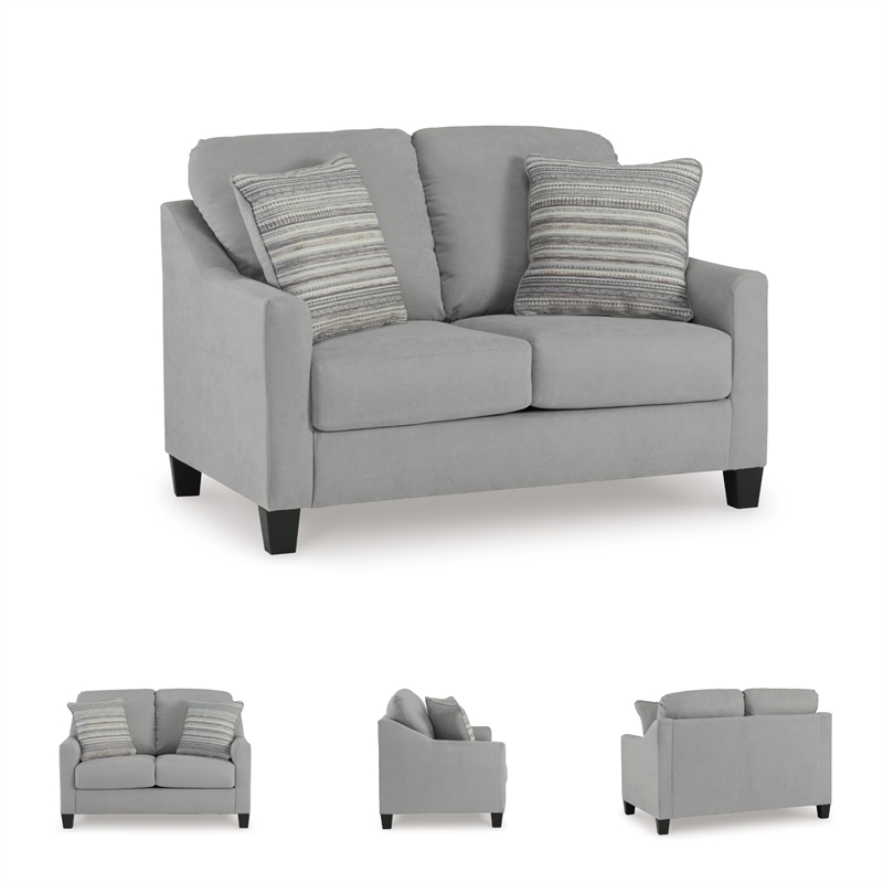 Bowery Hill Corner-blocked frame Loveseat with Decorative Accent Pillows